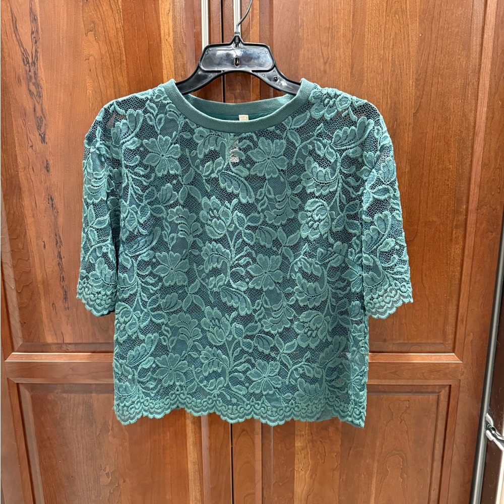 Dolan Elegant Green Lace Top